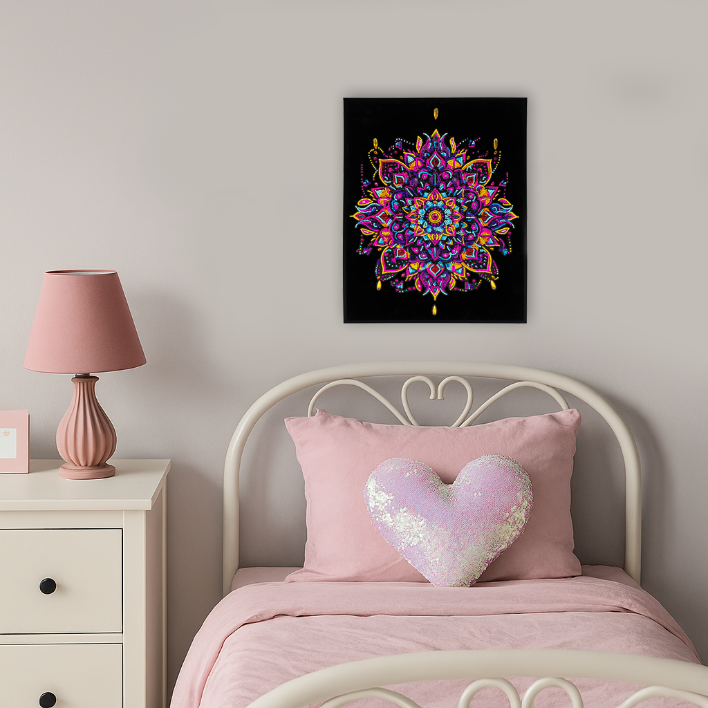 Diamond Dotz Neon Flock Mandala - 14.0" x 18.0"