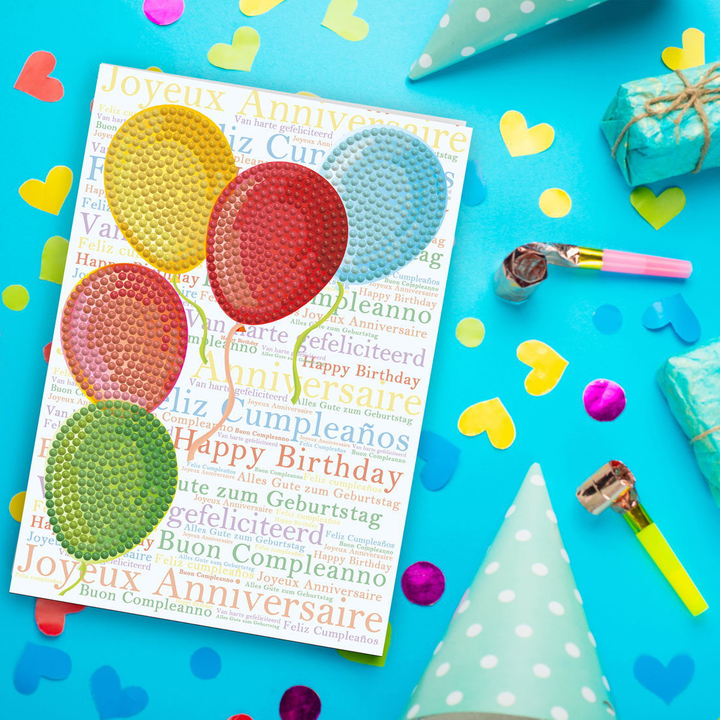 Diamond Dotz Balloons on High - Diamond Painting Greeting Card