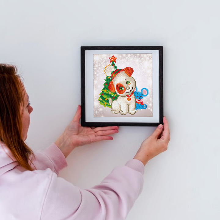 Diamond Dotz Christmas Pup & Mouse - 9.8 x 9 in