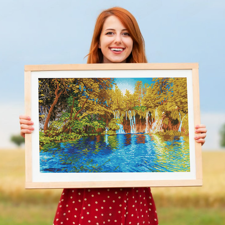 Diamond Dotz Picturesque Falls Plitvice Lakes National Park - 19.69 x 29.53 in