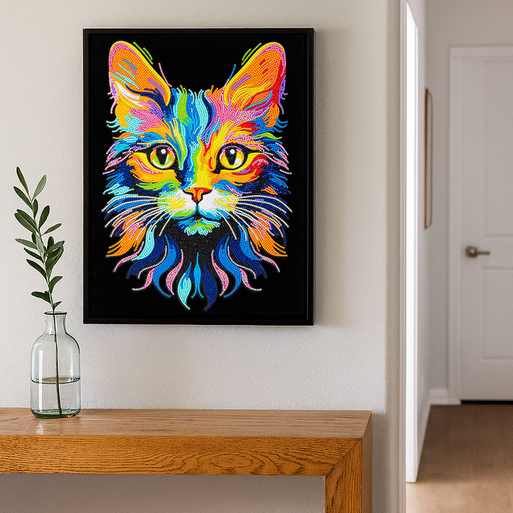 Diamond Dotz Neon Flock Cat - 14.0" x 18.0"