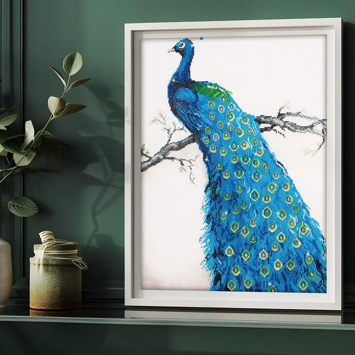 Diamond Dotz Blue Peacock - 23.6 x 33.1 in