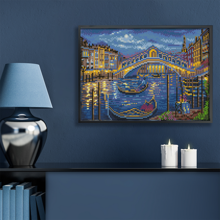 Diamond Dotz Evening Stroll to the Rialto Bridge - 9.84 x 13.78 in
