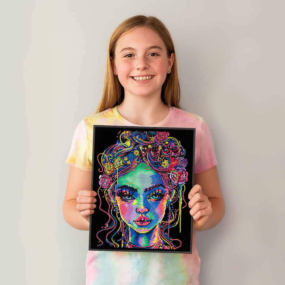 Diamond Dotz Neon Flock Electric Beauty - 14.0" x 18.0"