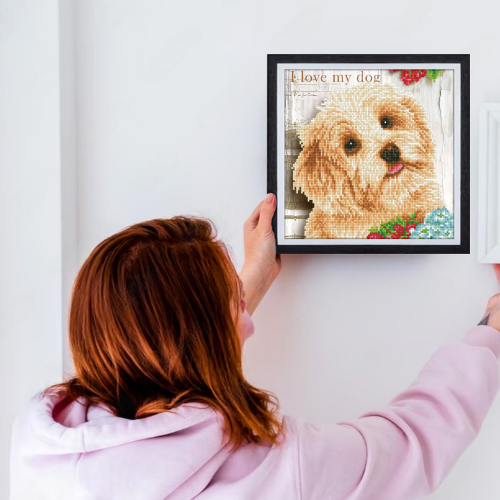 Diamond Dotz I Love My Dog with Frame - 12 x 12 in