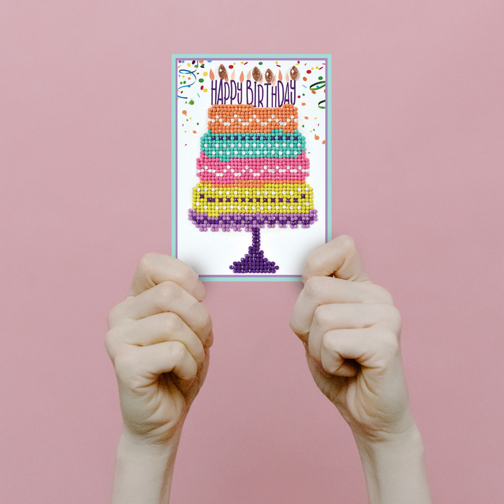 Diamond Dotz Happy Birthday Cake - Diamond Painting Greeting Card