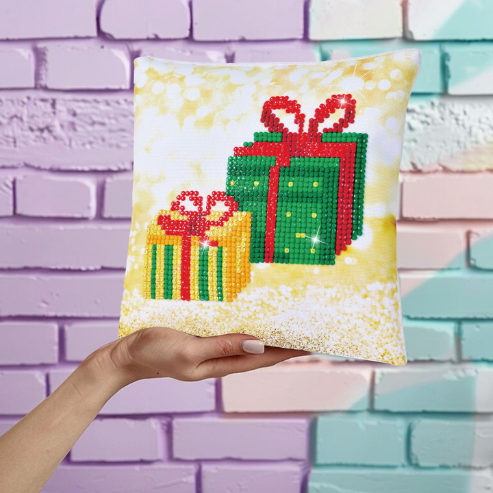 Diamond Dotz Christmas Gifts Pillow - 7 x 7 in