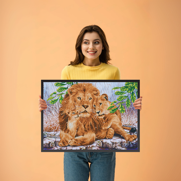 Diamond Dotz Lion Family - 21.7 x 30.3 in