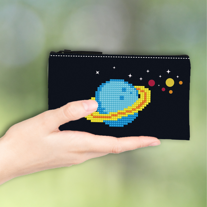 Diamond Dotz Black Space Zipper Pouch - 5.51 x 8.46 in