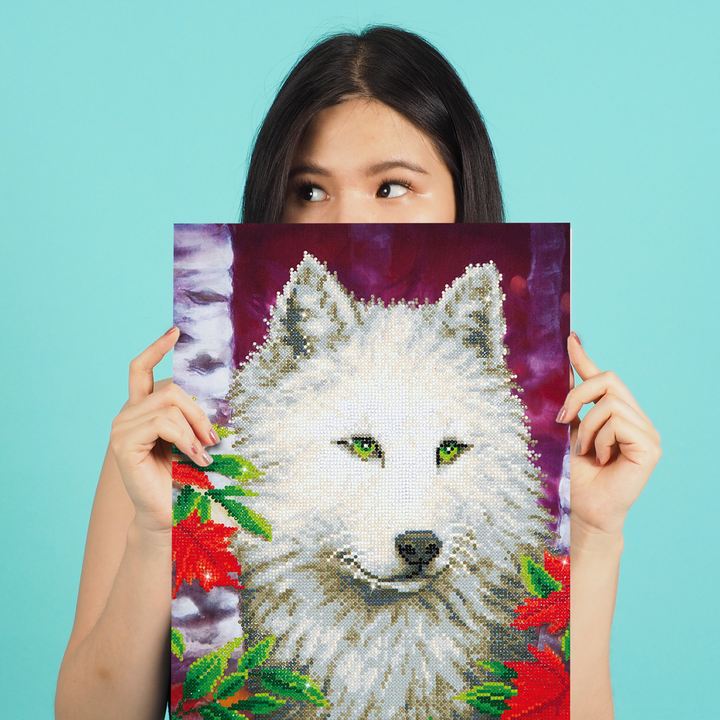 Diamond Dotz White Wolf - 18 x 14 in