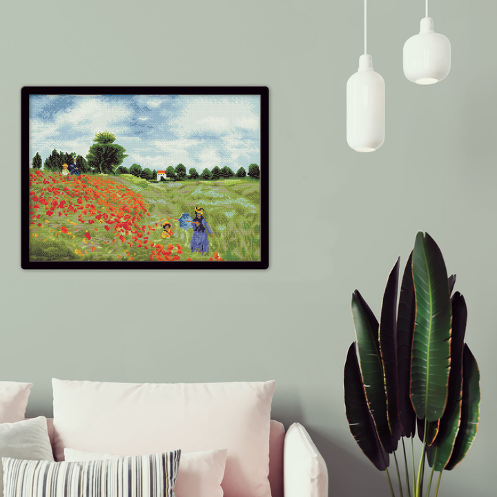 Diamond Dotz Poppy Fields (Après Monet) - 22.4 x 16.1 in
