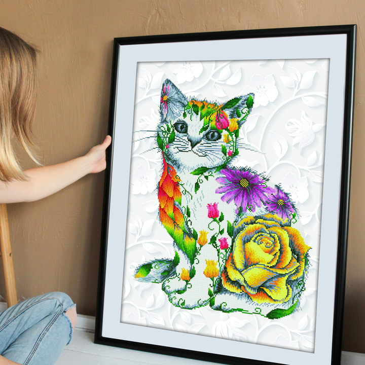 Diamond Dotz Flower Puss - 30.7 x 21.7 in