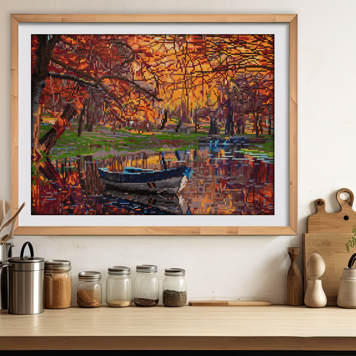 Diamond Dotz Autumn Lake - 28 x 16 in