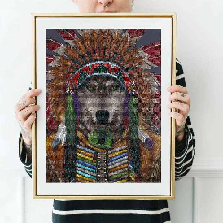 Diamond Dotz Wolf Spirit Chief - 15.75 x 19.69 in