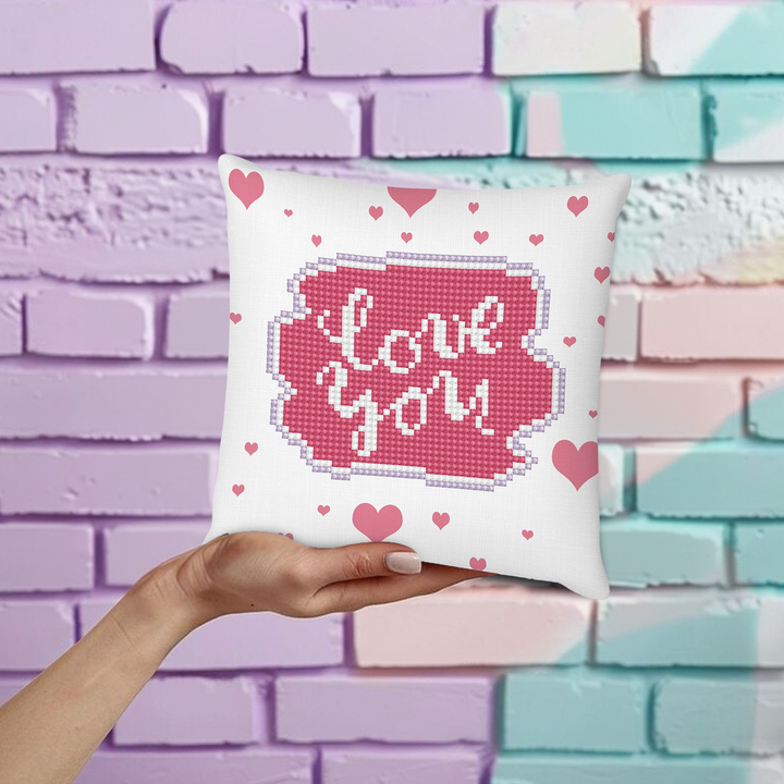 Diamond Dotz Love You Mini Pillow - 7.1 x 7.1 in