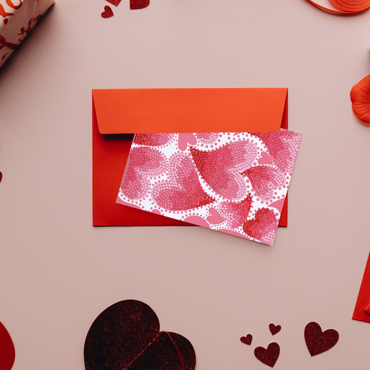 Diamond Dotz Hearts Swirl - Diamond Painting Greeting Card