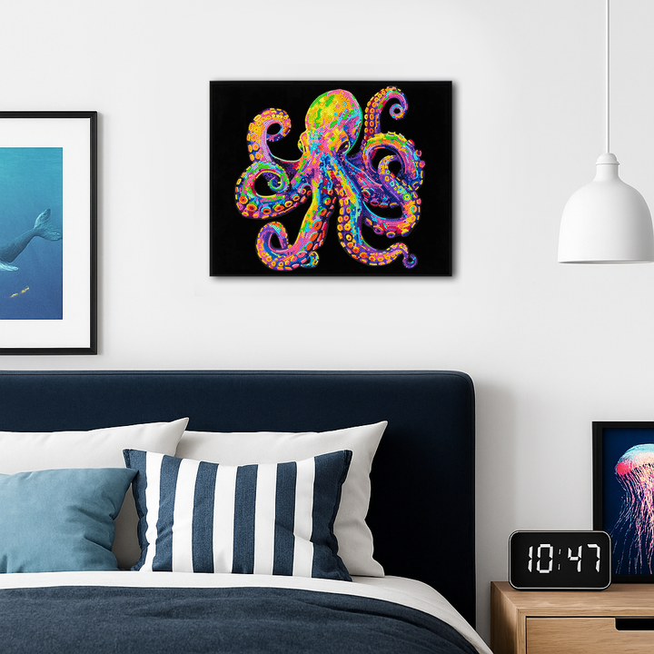 Diamond Dotz Neon Flock Octopus - 18.0" x 14.0"