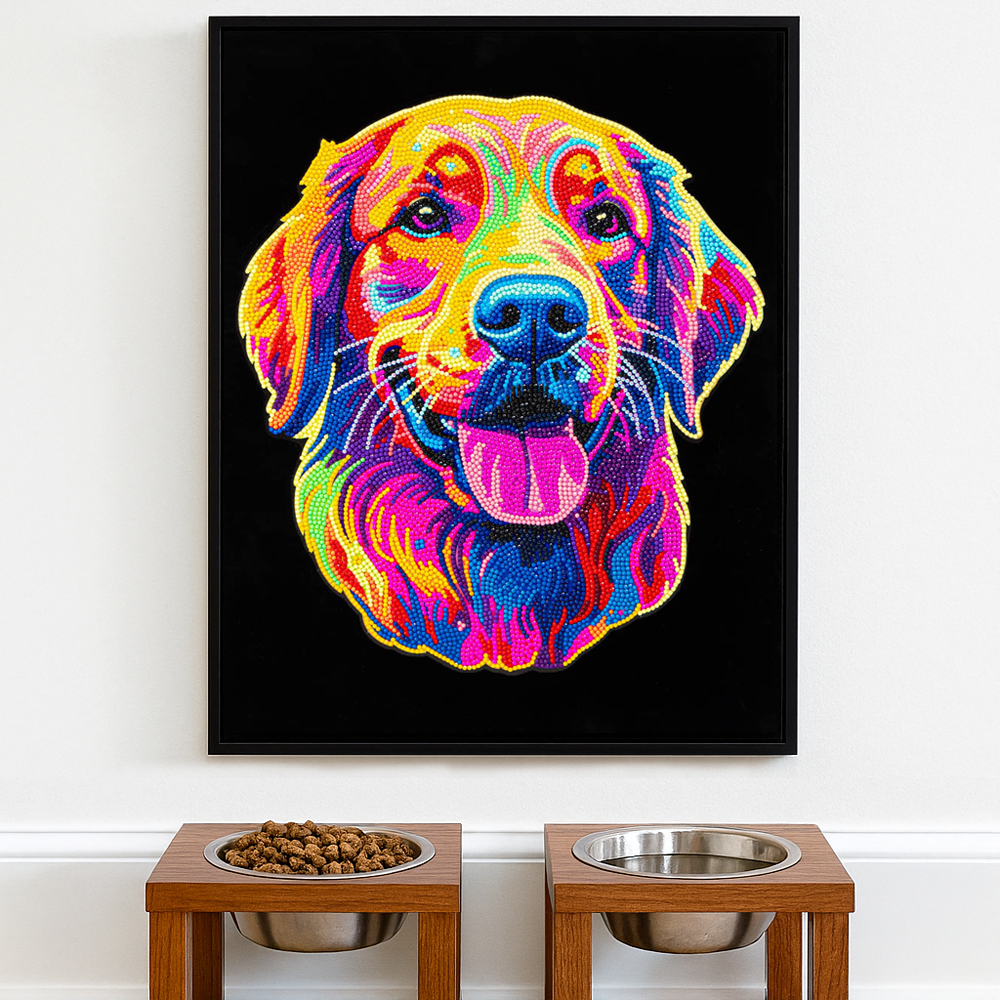 Diamond Dotz Neon Flock Golden Retriever - 14.0" x 18.0"