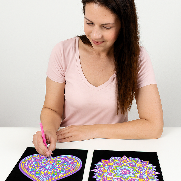 Diamond Dotz Neon Flock Mandalas - 10.0" x 8.0"