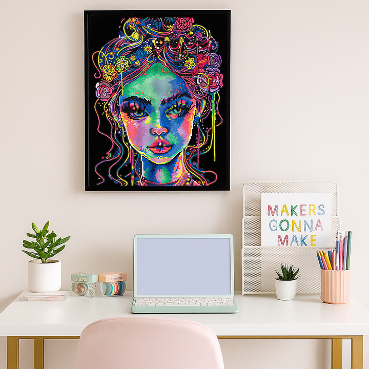 Diamond Dotz Neon Flock Electric Beauty - 14.0" x 18.0"
