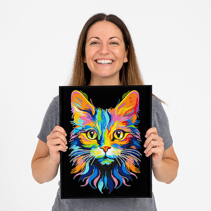 Diamond Dotz Neon Flock Cat - 14.0" x 18.0"