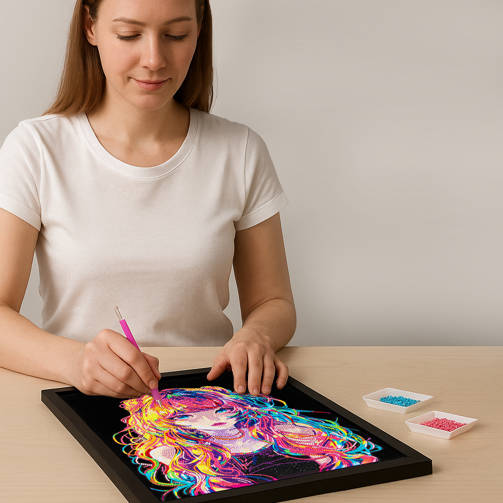 Neon Anime Girl 13.98 x 17.99 in