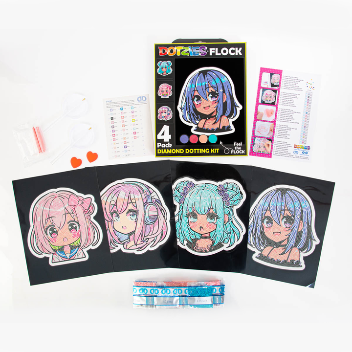 Diamond Dotz Neon Flock Anime Girls - 8.0" x 10.0"
