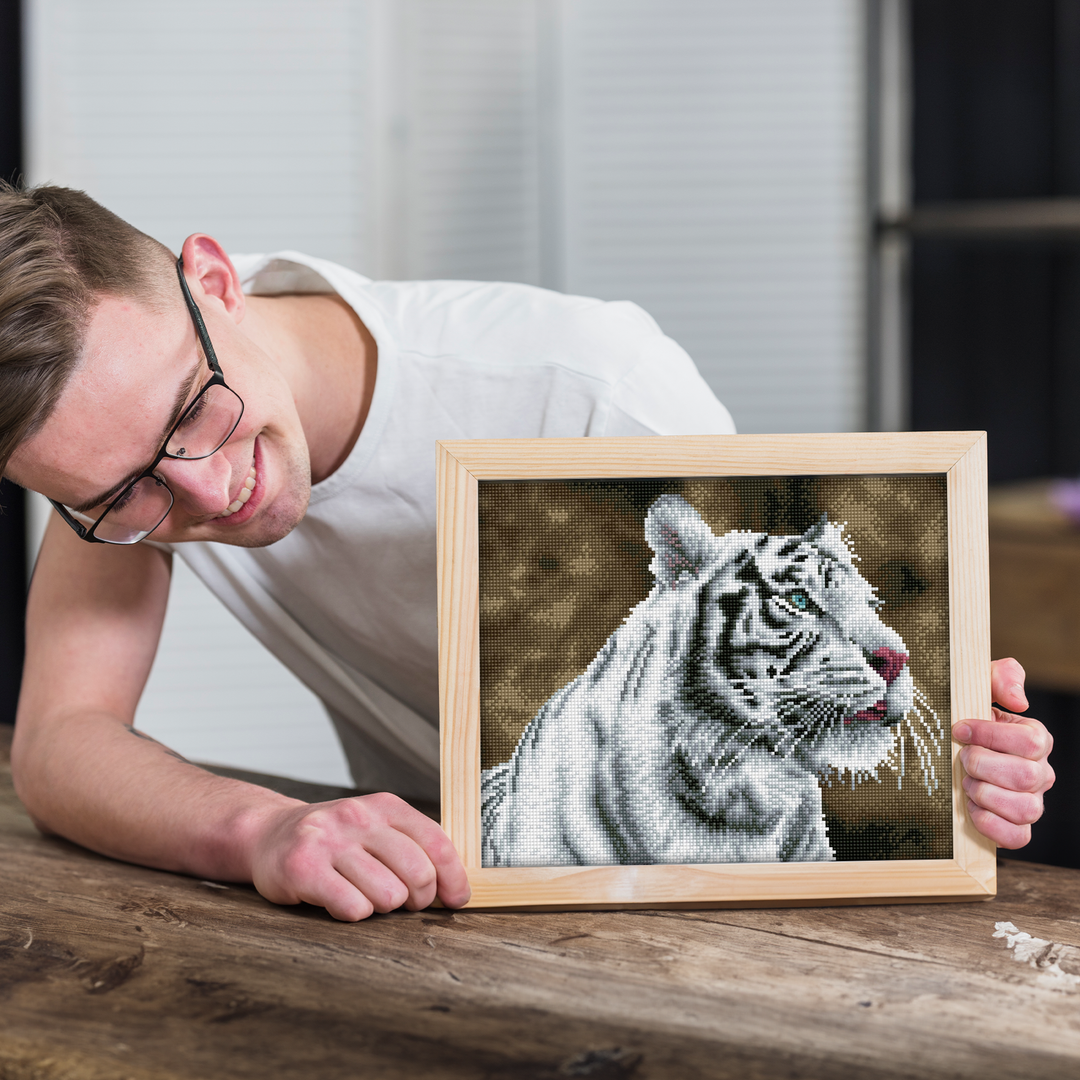 Diamond Dotz Tigre Blanc - 16.5 x 13 in