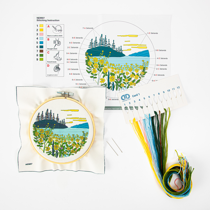 Diamond Dotz Mountain Lake Embroidery Kit - 5 in