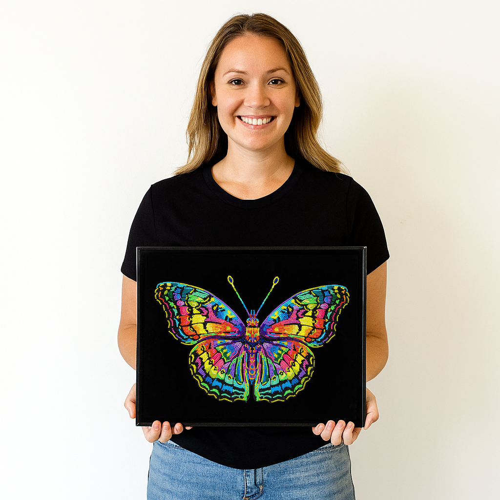 Diamond Dotz Neon Flock Butterfly - 18.0" x 14.0"