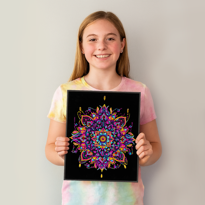 Diamond Dotz Neon Flock Mandala - 14.0" x 18.0"