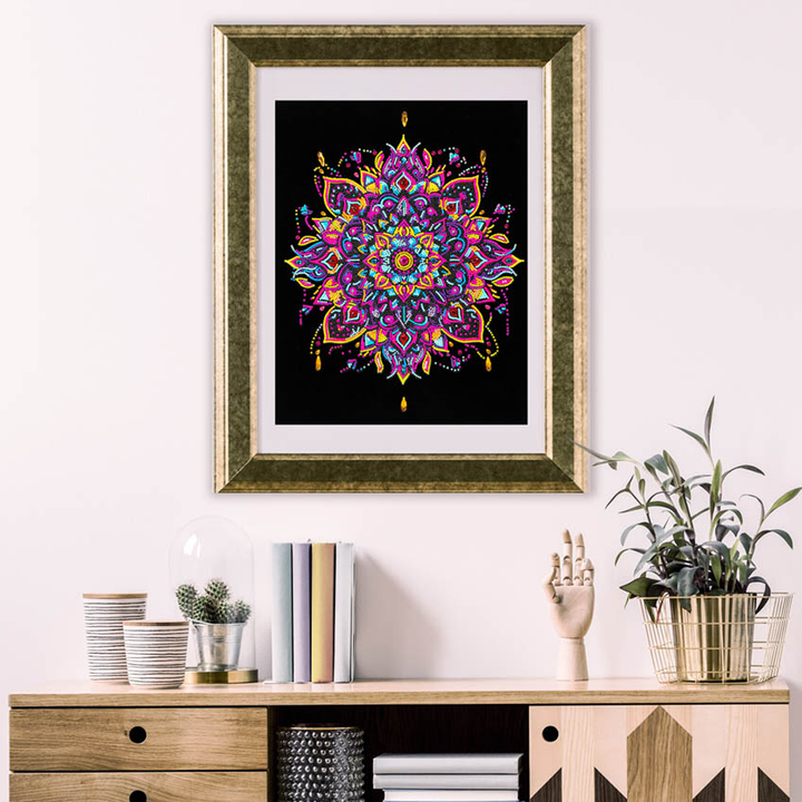 Diamond Dotz Neon Flock Mandala - 14.0" x 18.0"