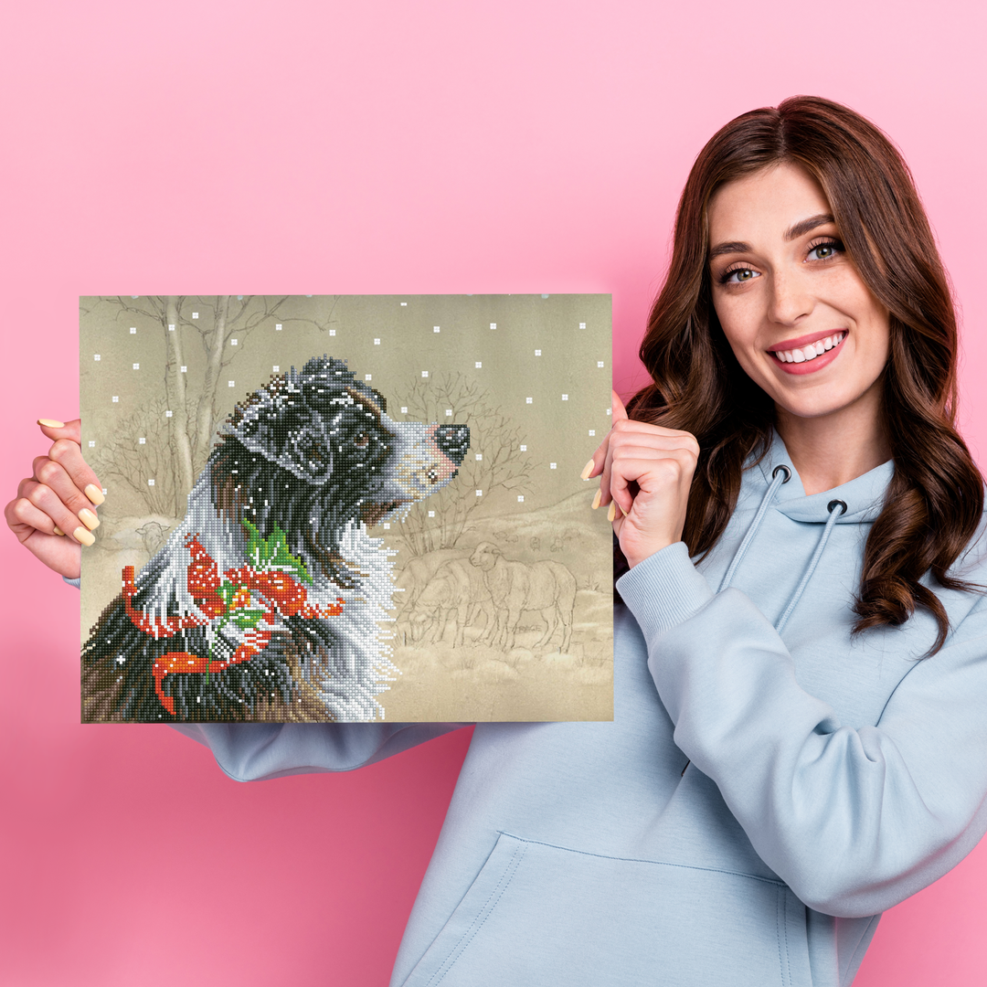 Diamond Dotz Christmas Collie - 16 x 19 in