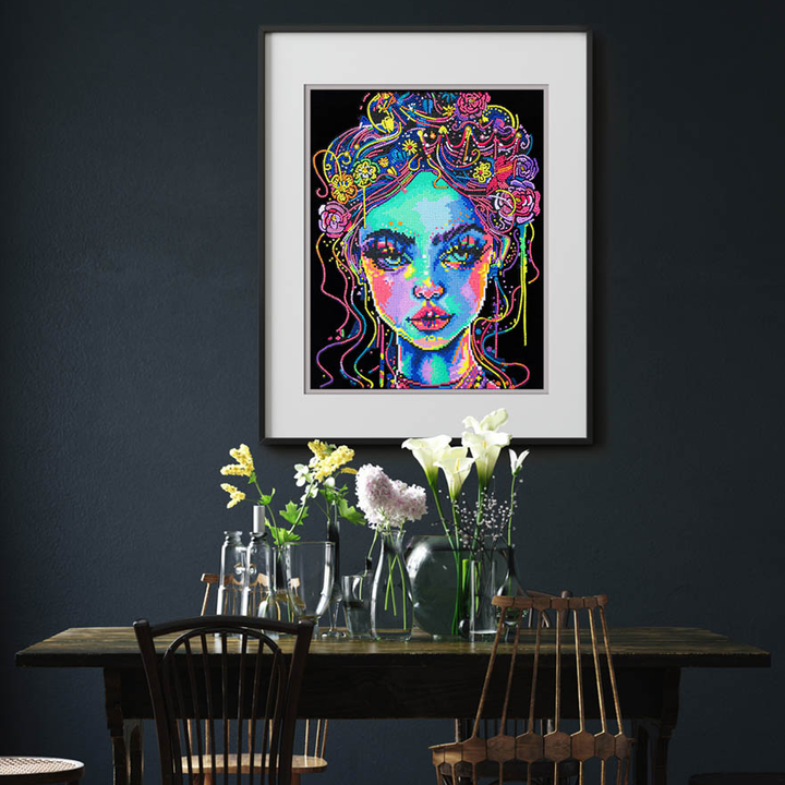 Diamond Dotz Neon Flock Electric Beauty - 14.0" x 18.0"