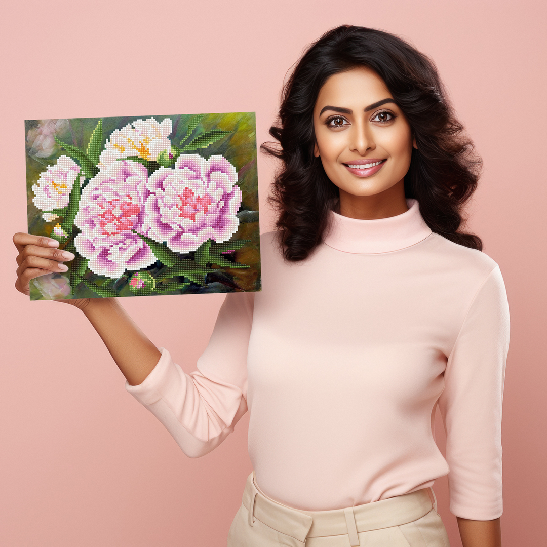 Diamond Dotz Romantic Pink Peonies - 6.3 x 6.3 in