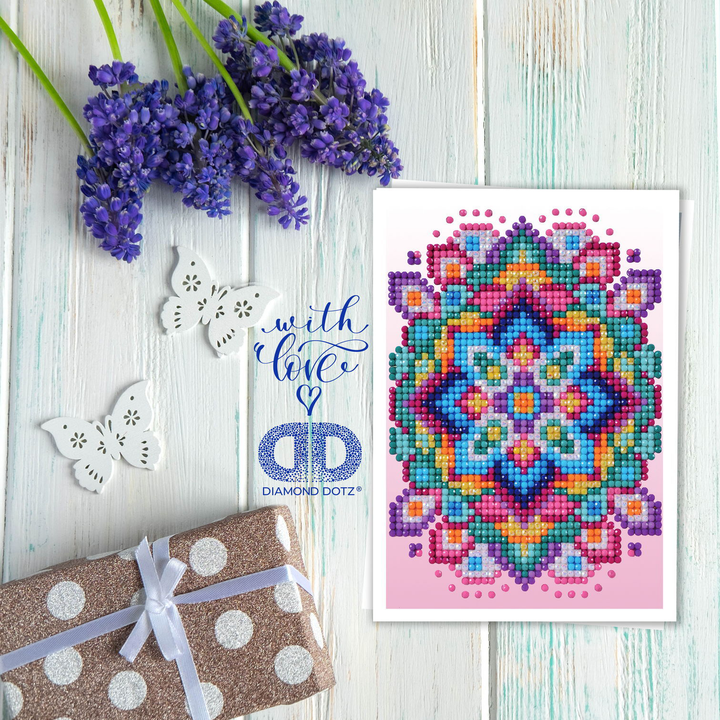 Diamond Dotz Pink Star - Diamond Painting Greeting Card