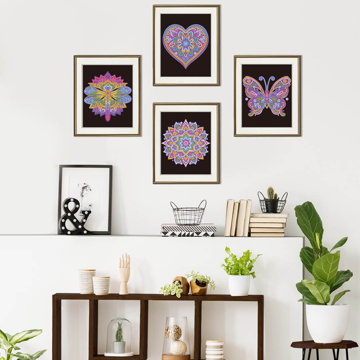 Diamond Dotz Neon Flock Mandalas - 10.0" x 8.0"
