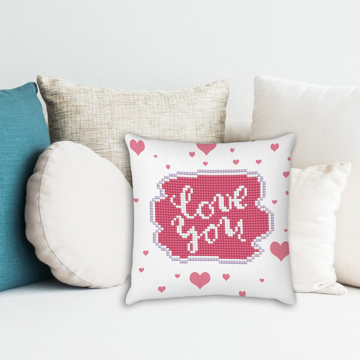 Diamond Dotz Love You Mini Pillow - 7.1 x 7.1 in