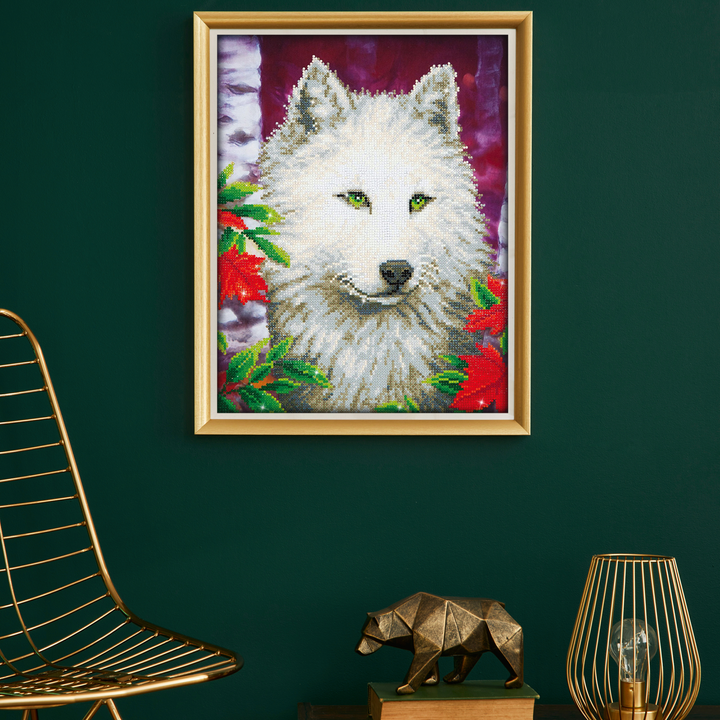 Diamond Dotz White Wolf - 18 x 14 in