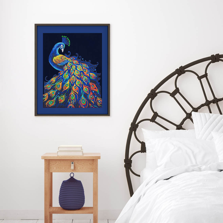 Diamond Dotz Neon Flock Peacock - 14.0" x 18.0"