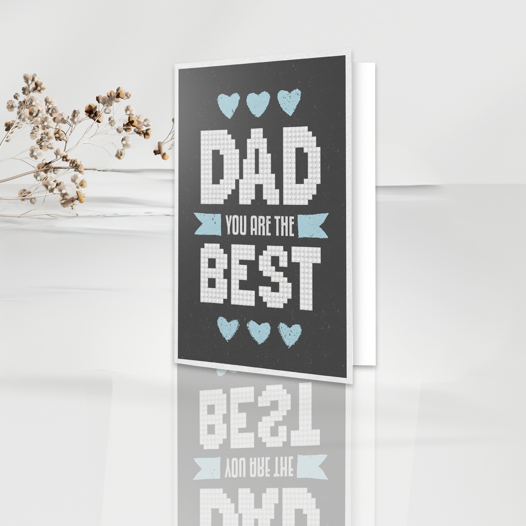 Diamond Dotz Best Dad - Diamond Painting Greeting Card