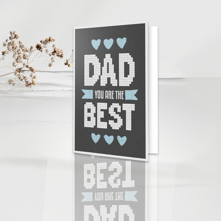 Diamond Dotz Best Dad - Diamond Painting Greeting Card