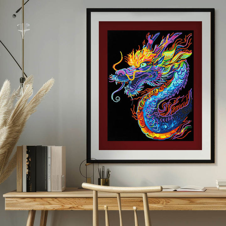 Diamond Dotz Neon Flock Dragon - 14.0" x 18.0"