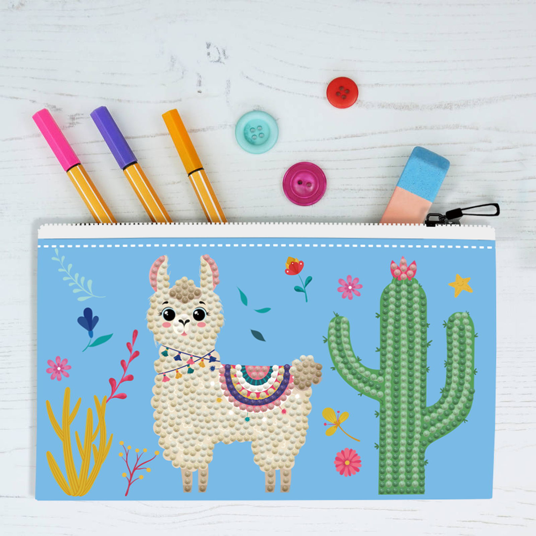 Diamond Dotz Llama Party Zipper Pouch - 5.51 x 8.46 in