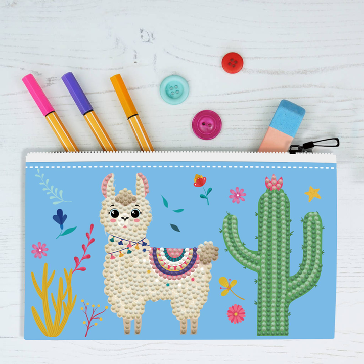 Diamond Dotz Llama Party Zipper Pouch - 5.51 x 8.46 in