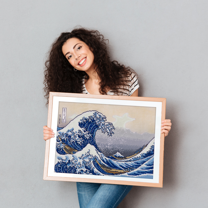 Diamond Dotz A Big Wave off Kanagawa (Hokusai) - 23.6 x 16.1 in