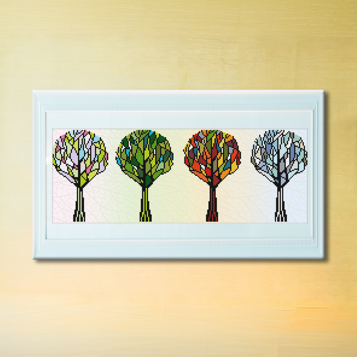 Diamond Dotz 4 Seasons Sparkle with Frame - 10.91 x 14.06 in
