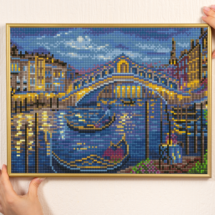 Diamond Dotz Evening Stroll to the Rialto Bridge - 9.84 x 13.78 in
