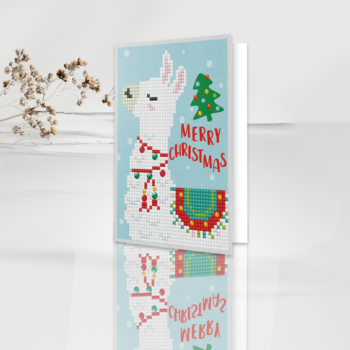 Diamond Dotz Merry Christmas Llama - Greeting Card