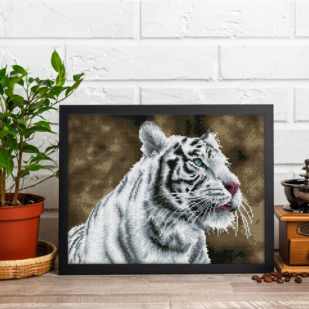 Diamond Dotz Tigre Blanc - 16.5 x 13 in